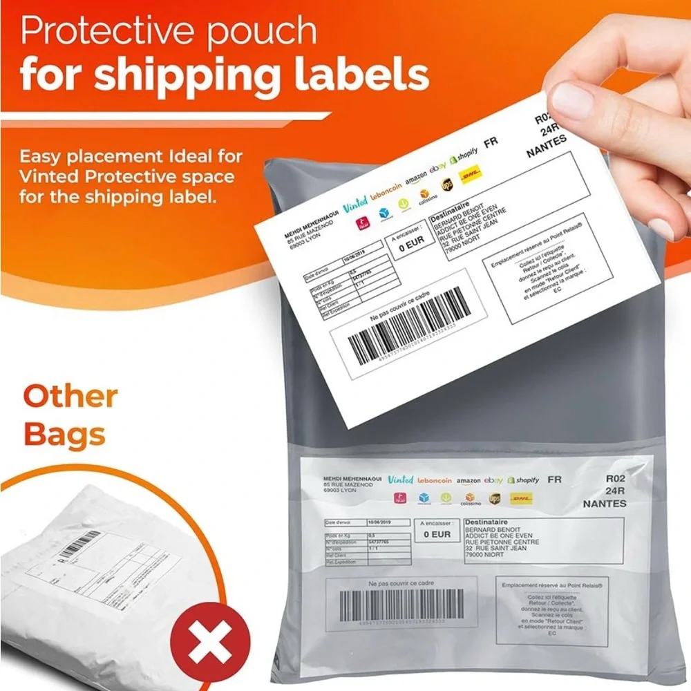 (30 pack) 3 Various Sizes Poly Mailers with Label Envelope